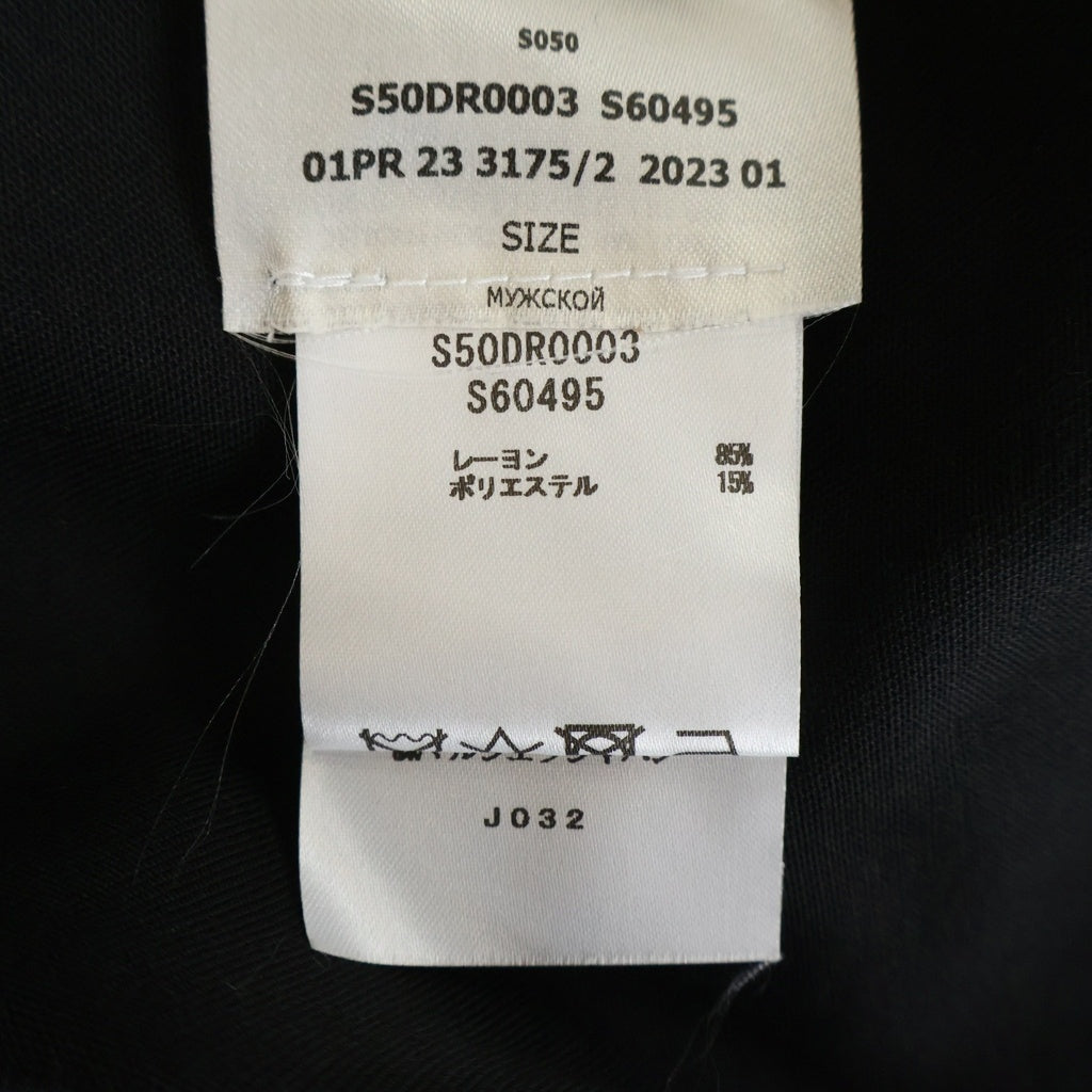 Maison Margiela(メゾンマルジェラ) 23SS Rayon Twill Shirt レーヨン オープンカラーシャツ 半袖開襟シャツ ブラック S50DR0003
