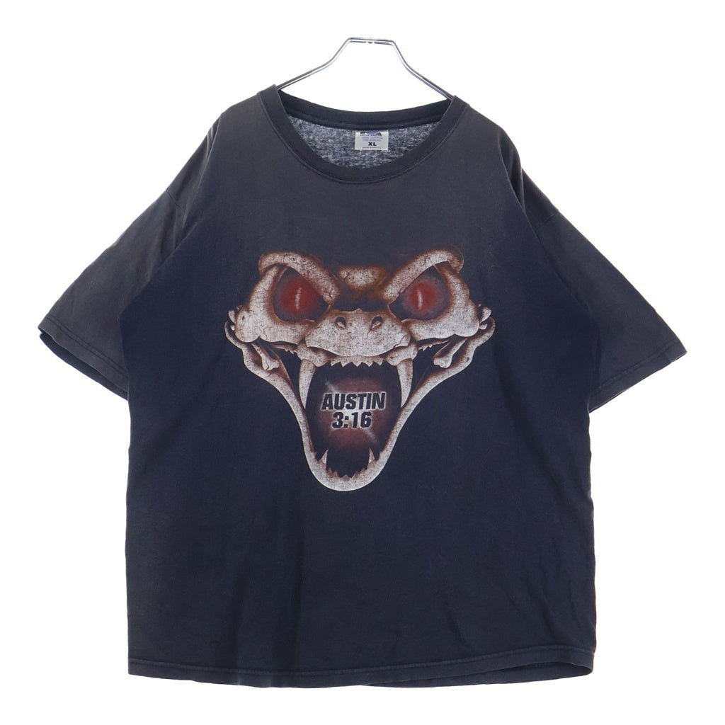 VINTAGE(ヴィンテージ) 90s STONE COLD 3:16 AUSUTIN 1998 WWF ストーンコールド プロレスラー 半袖Tシャツ カットソー ブラック