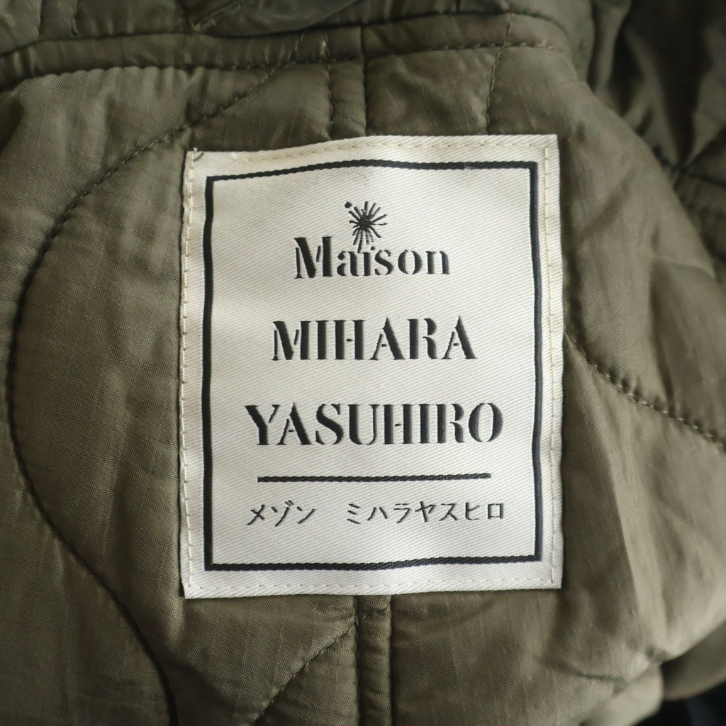 MAISON MIHARAYASUHIRO(メゾンミハラヤスヒロ) HOODED BOMBER JACKET キルティング フード付き ボンバージャケット MA-1 ブラック A15BL062