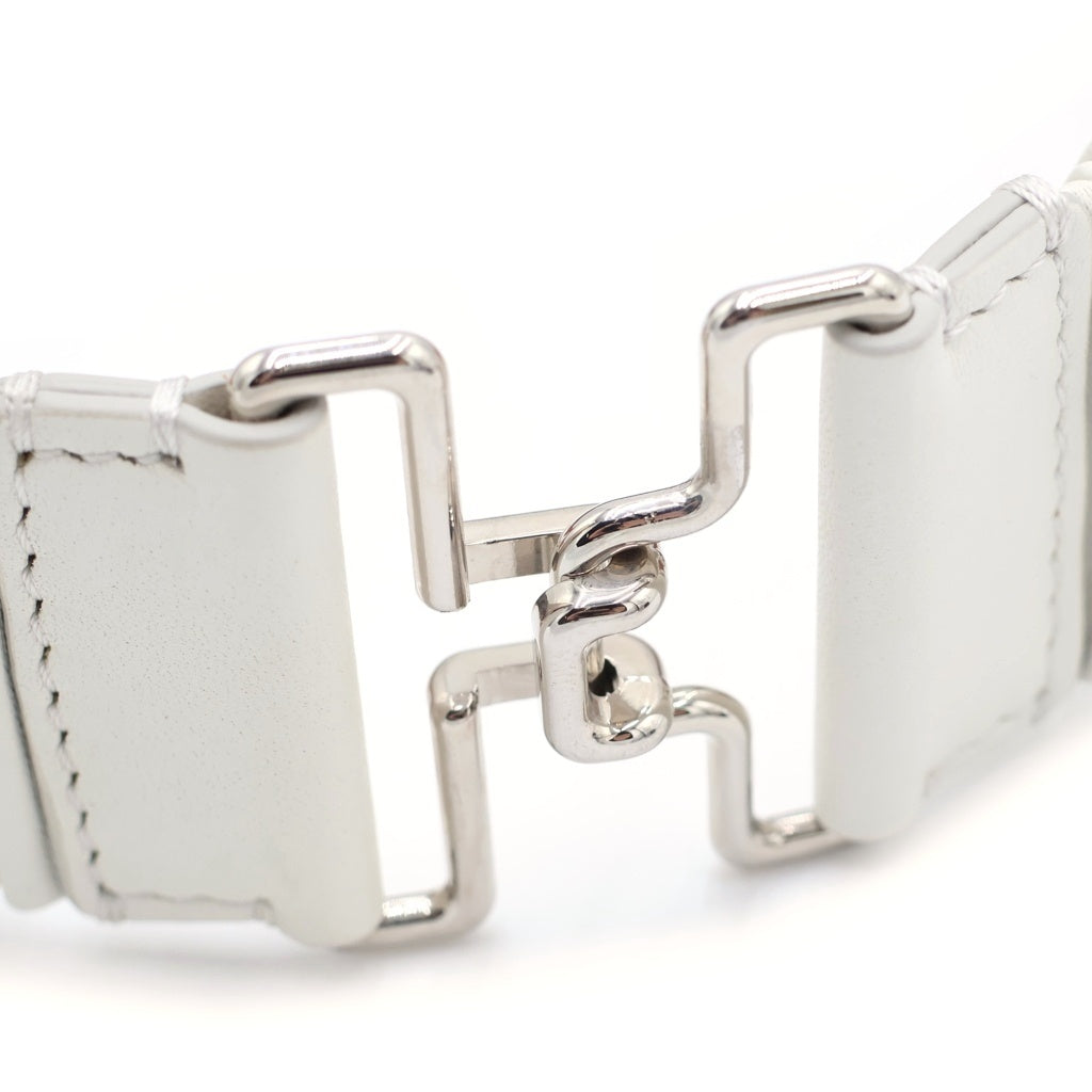 FENDI(フェンディ) STUDD BELT スタッズ付き レザーベルト ホワイト
