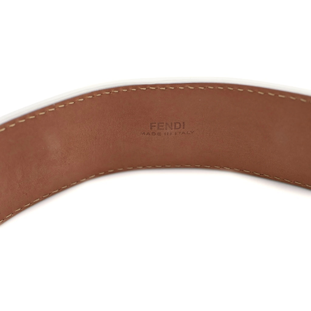 FENDI(フェンディ) STUDD BELT スタッズ付き レザーベルト ホワイト