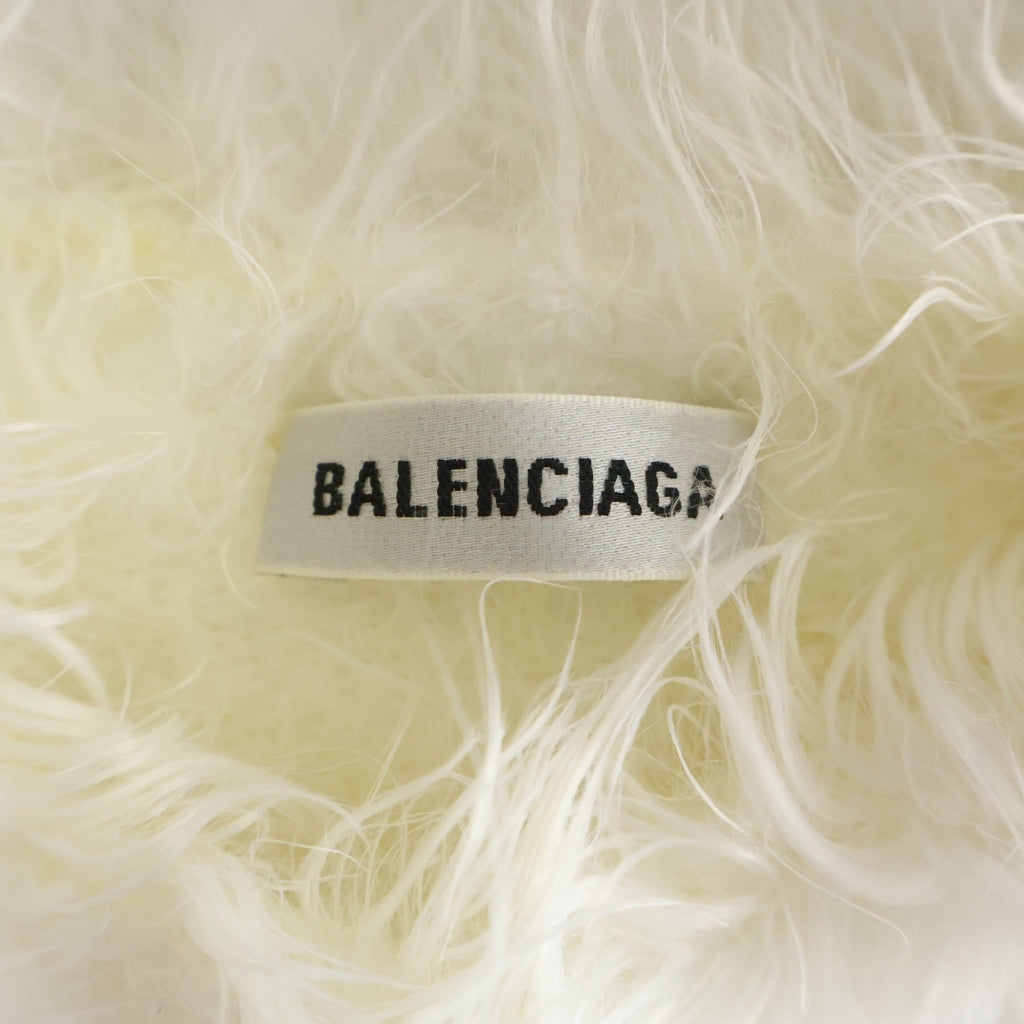 BALENCIAGA(バレンシアガ) FUZZY CREWNECK ファー クルーネック長袖スウェットトレーナー ホワイト レディース