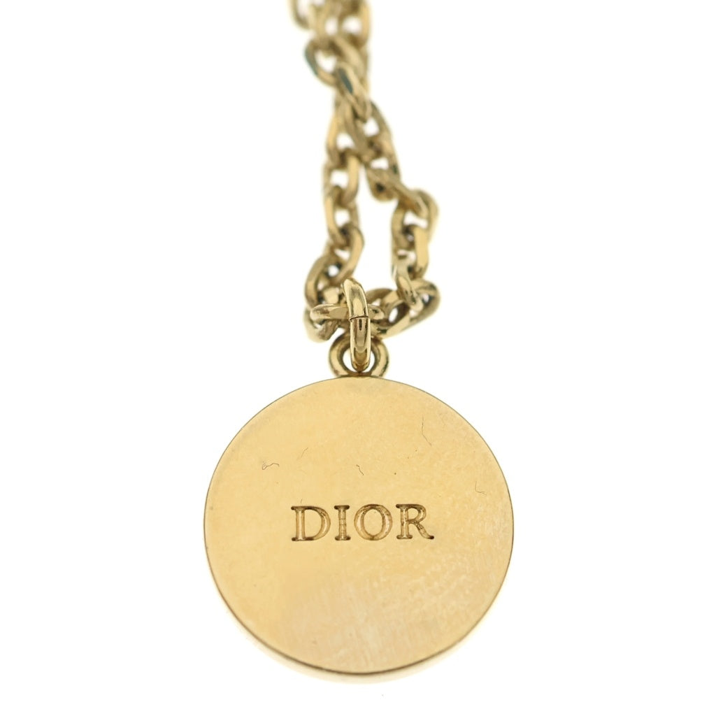 DIOR(ディオール) ラインストーンパヴェクローバー ラウンドネックレス ゴールド レディース