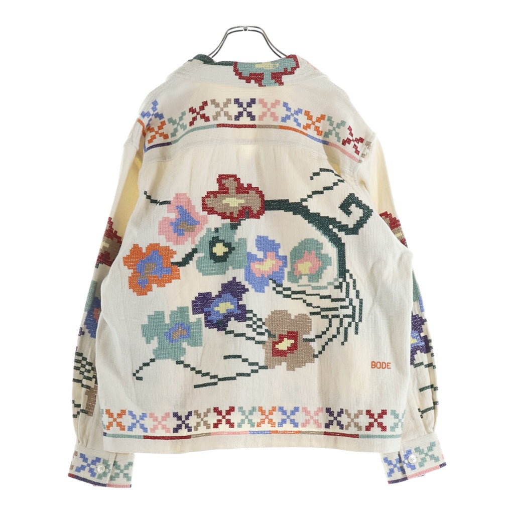 BODE(ボディ) Prisma Overshirt クロスステッチ刺繍 長袖シャツジャケット ベージュ