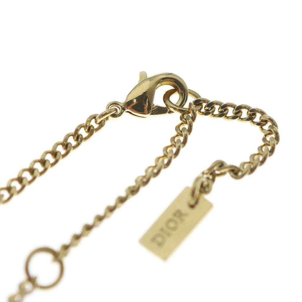 DIOR(ディオール) ロゴモチーフ ラインストーンネックレス ゴールド レディース