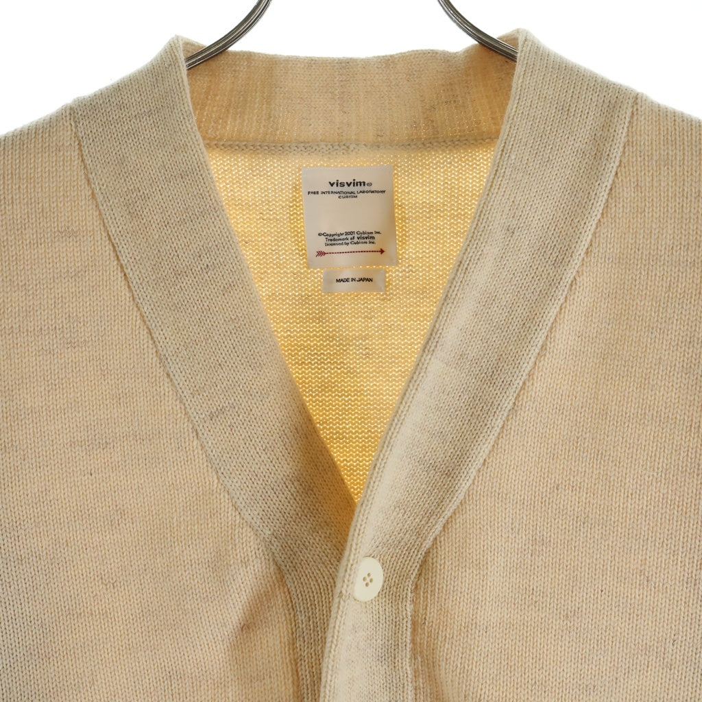 VISVIM(ヴィスヴィム) 21SS SELMER CARDIGAN 0121105012001 肉厚ニット長袖カーディガン ベージュ
