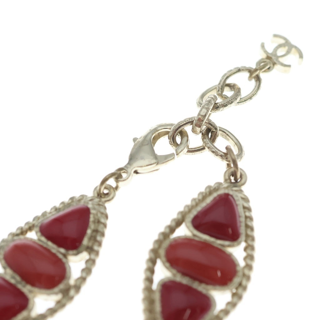 CHANEL(シャネル) FAUX PEARL RED RESIN NECKLACE A14 A ココマーク フェイクパール レッドレジン ネックレス