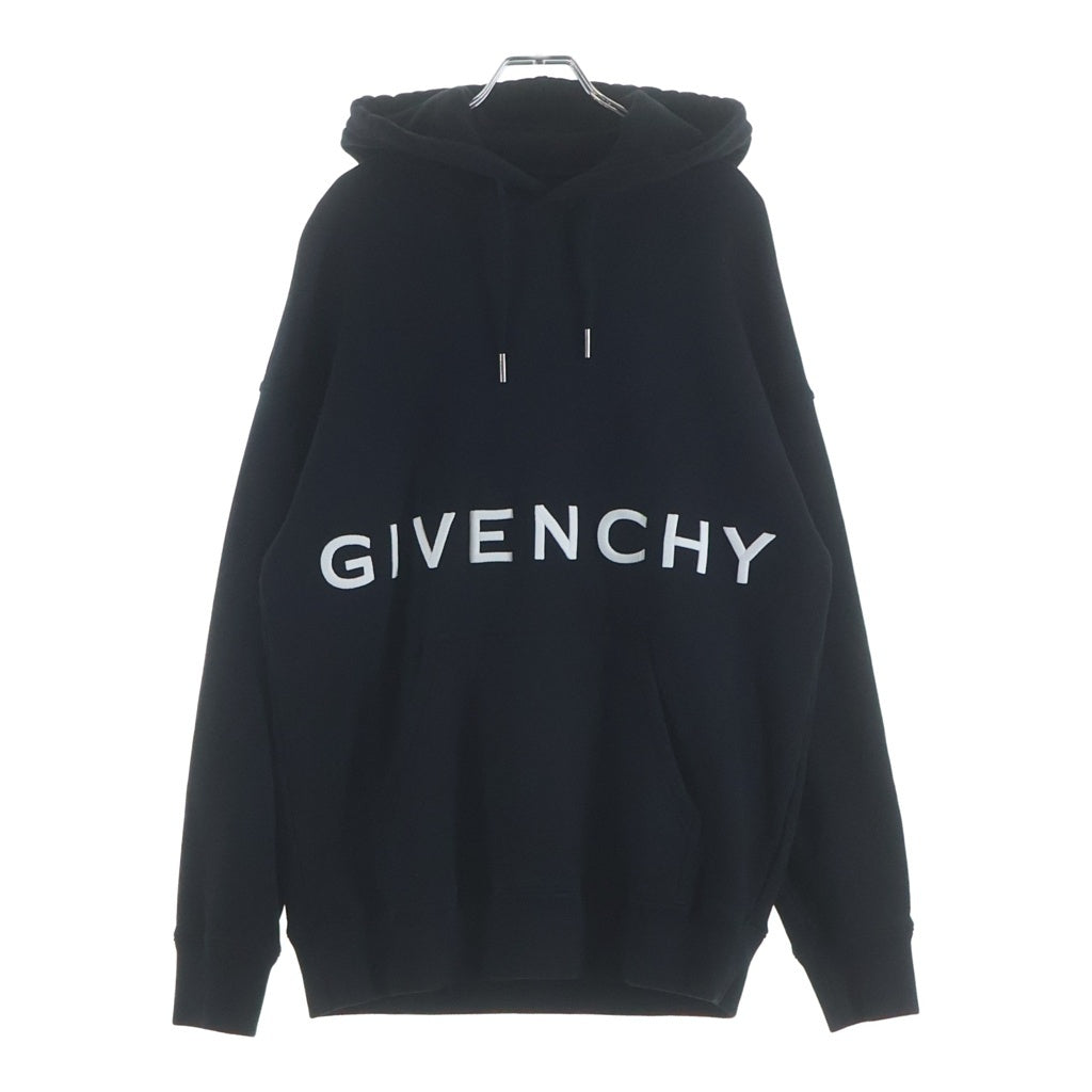 GIVENCHY(ジバンシィ) 4G LOGO SLIM FIT HOODIE BMJ0HC3Y8M ロゴ刺繍 スリムフィット プルオーバーパーカー フーディー ブラック