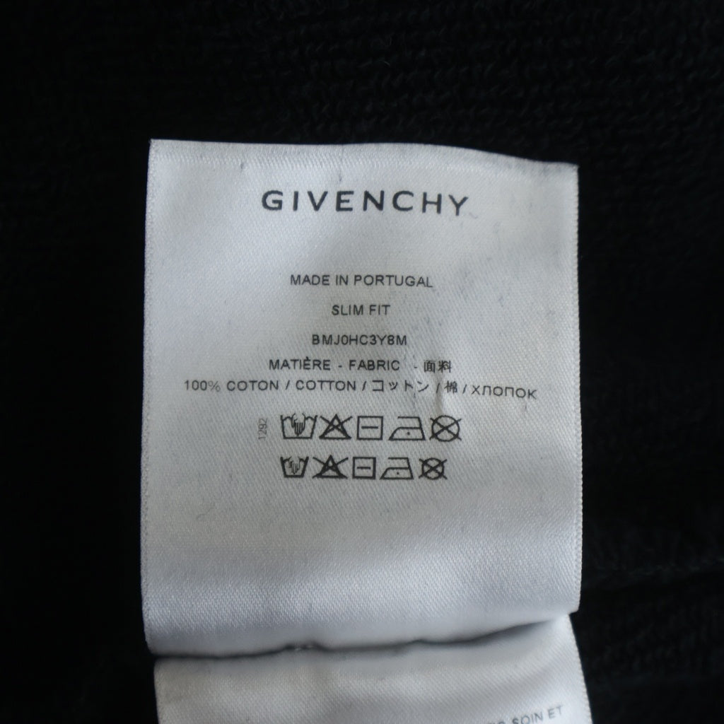 GIVENCHY(ジバンシィ) 4G LOGO SLIM FIT HOODIE BMJ0HC3Y8M ロゴ刺繍 スリムフィット プルオーバーパーカー フーディー ブラック