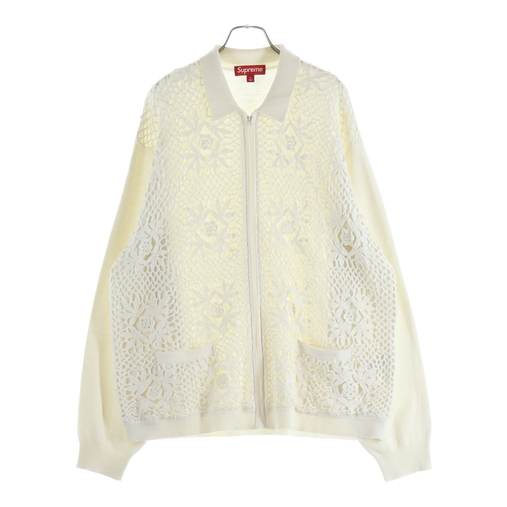 SUPREME(シュプリーム) 25SS Crochet Zip Up Cardigan クロシェット ジップアップカーディガン 長袖 ホワイト