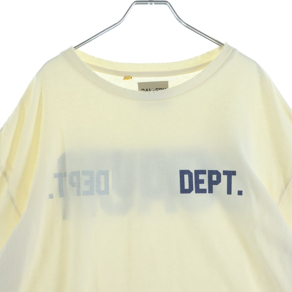 GALLERY DEPT.(ギャラリーデプト) COACH BACK DESTROYED TEE ロゴプリント ダメージ加工 半袖Tシャツ アイボリー