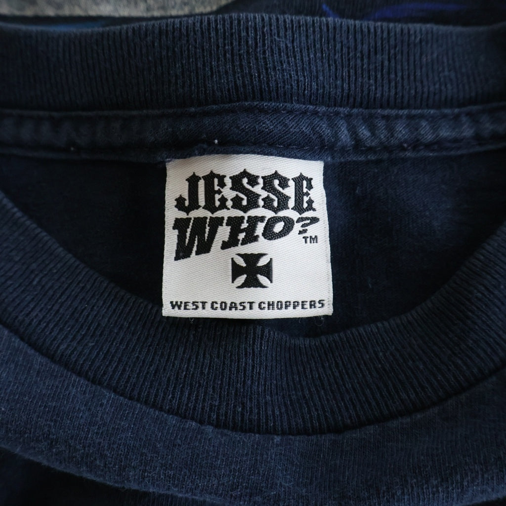 VINTAGE(ヴィンテージ) 90-00s West Coast Choppers Blue Flame L/S Tee ウエストコーストチョッパーズ ブルーフレイム アイアンクロス 長袖Tシャツ カットソー ネイビー