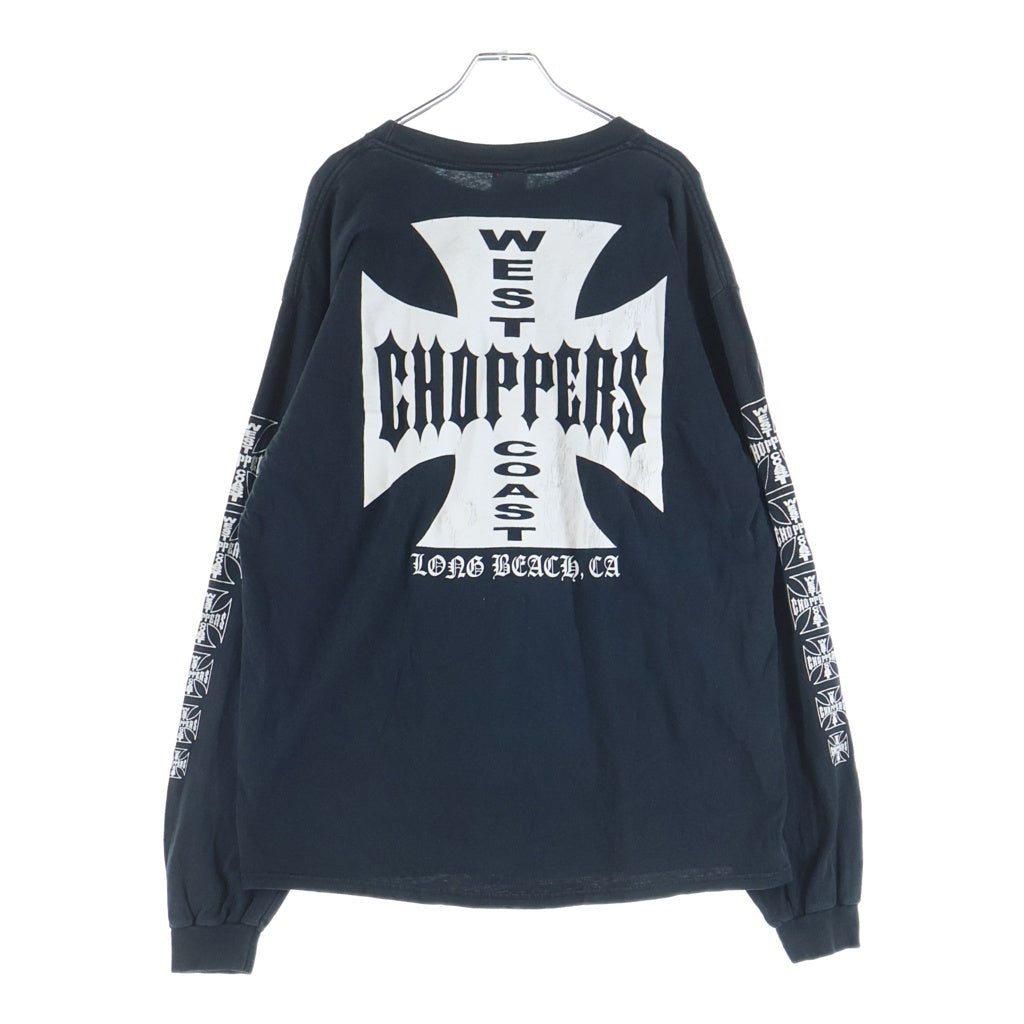 VINTAGE(ヴィンテージ) 90-00s West Coast Choppers L/S Tee ウエストコーストチョッパーズ アイアンクロス アンビルタグ 長袖Tシャツ カットソー ブラック