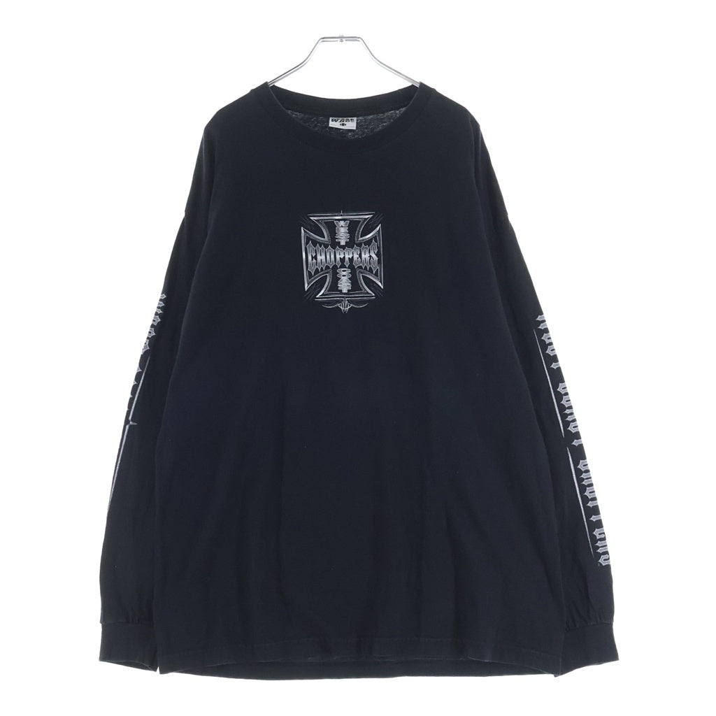 VINTAGE(ヴィンテージ) 90-00s West Coast Choppers L/S Tee ウエストコーストチョッパーズ アイアンクロス 長袖Tシャツ カットソー シルバー/ブラック