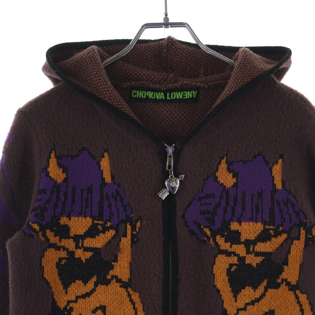 CHOPOVA LOWENA(チョポヴァロウェナ) Tammie Jo Zip Up Hooded チョポヴァ ロウェナ ジップアップ ニット フーディー パーカー バーガンディ レディース