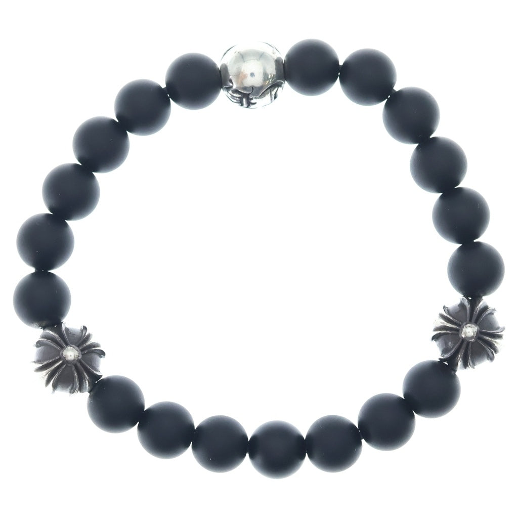 CHROME HEARTS(クロムハーツ) 8mm BEAD ビーズオニキスビーズブレスレット ブラック/シルバー