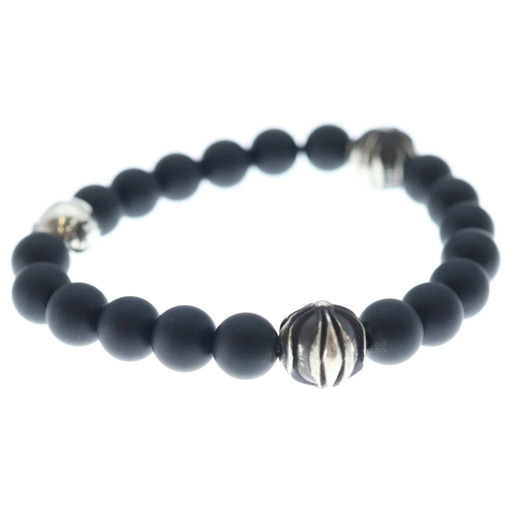 CHROME HEARTS(クロムハーツ) 8mm BEAD ビーズオニキスビーズブレスレット ブラック/シルバー