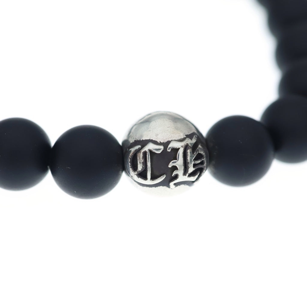 CHROME HEARTS(クロムハーツ) 8mm BEAD ビーズオニキスビーズブレスレット ブラック/シルバー
