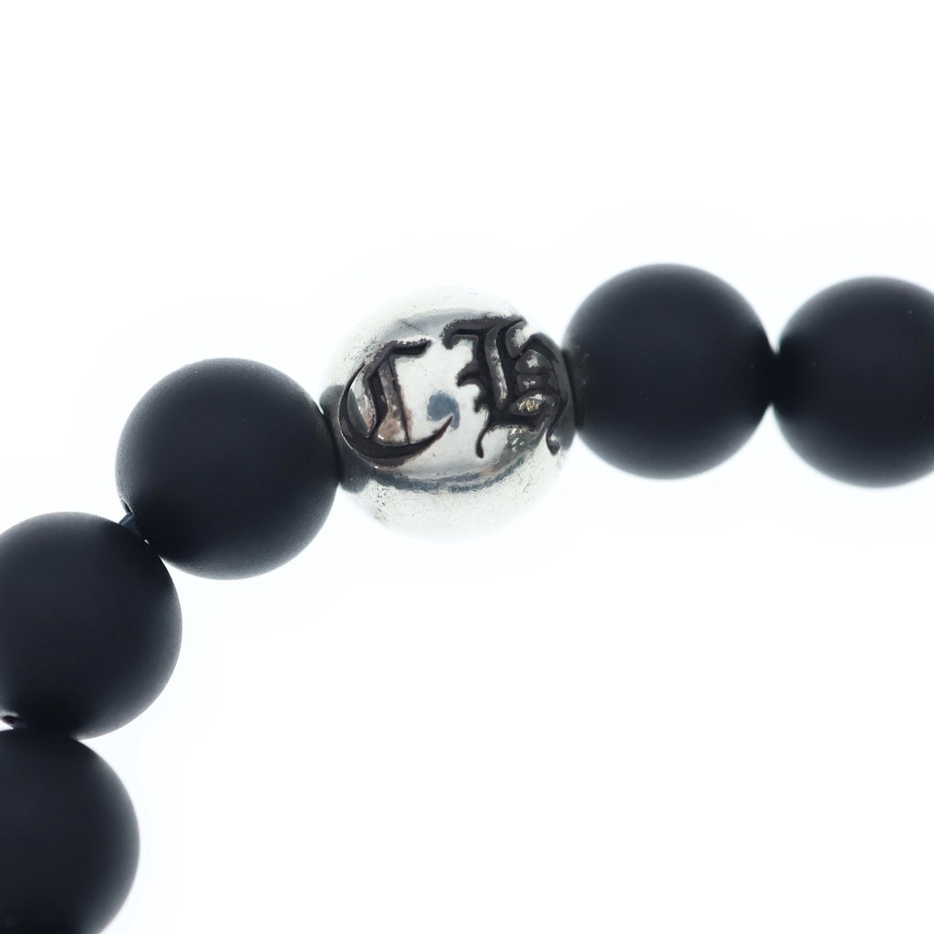 CHROME HEARTS(クロムハーツ) 8mm BEAD ビーズオニキスビーズブレスレット ブラック/シルバー