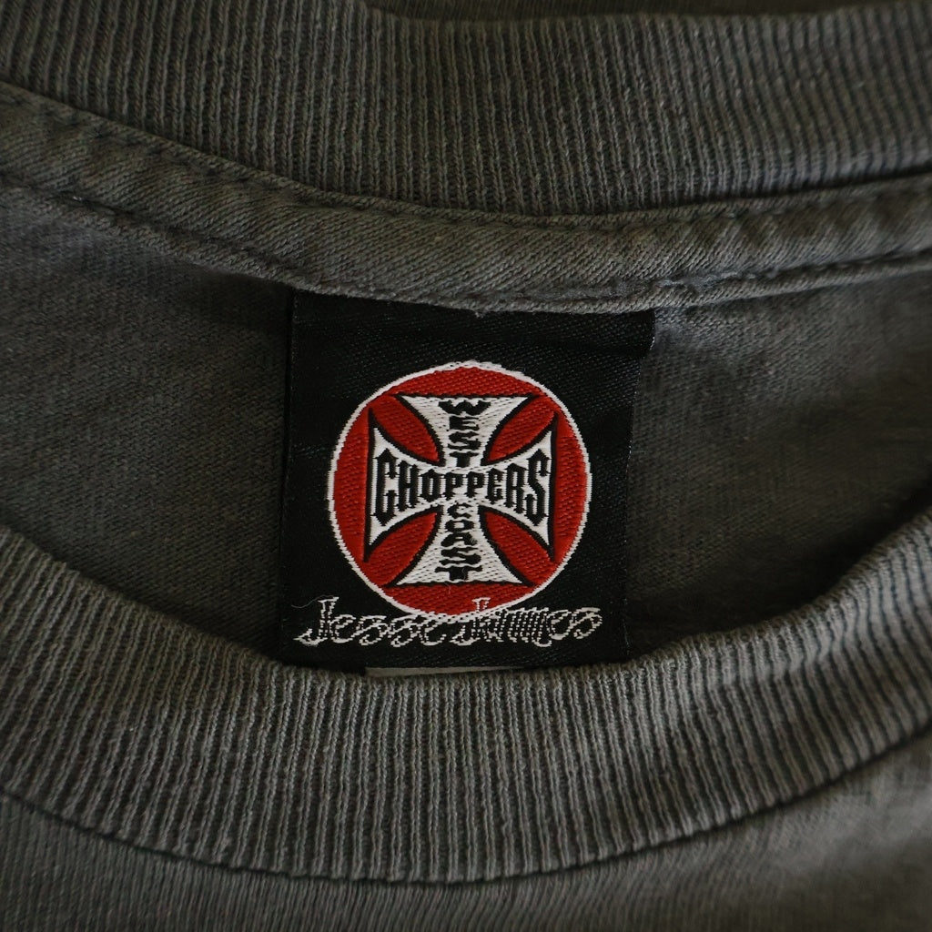 VINTAGE(ヴィンテージ) 90-00s West Coast Choppers Sneak Tee ウエストコーストチョッパーズ アイアンクロス スネーク 蛇 半袖Tシャツ カットソー グレー
