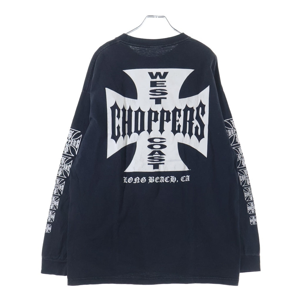 VINTAGE(ヴィンテージ) 90-00s West Coast Choppers L/S Tee ウエストコーストチョッパーズ アイアンクロス 袖ロゴ 長袖Tシャツ カットソー ブラック