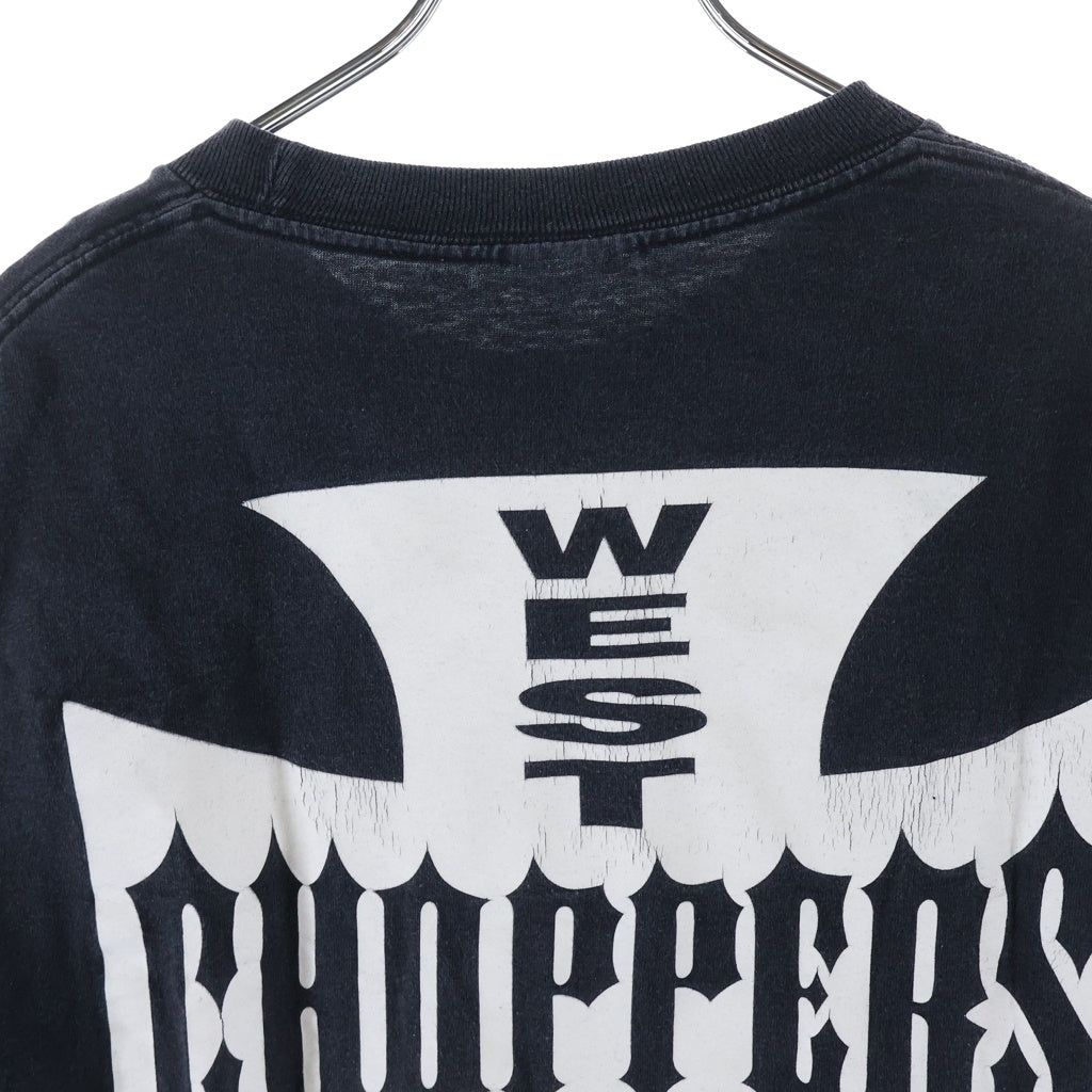 VINTAGE(ヴィンテージ) 90-00s West Coast Choppers L/S Tee ウエストコーストチョッパーズ アイアンクロス 袖ロゴ 長袖Tシャツ カットソー ブラック