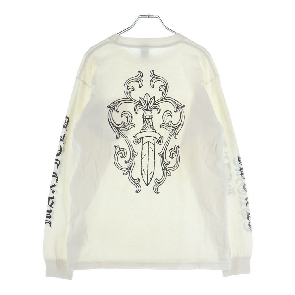 CHROME HEARTS(クロムハーツ) OLD MAXFIELD LOS Dagger L/S TEE オールド マックスフィールド ダガー 袖ロゴ ロングスリーブ 長袖Tシャツ カットソー ホワイト
