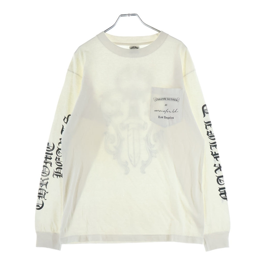 CHROME HEARTS(クロムハーツ) OLD MAXFIELD LOS Dagger L/S TEE オールド マックスフィールド ダガー 袖ロゴ ロングスリーブ 長袖Tシャツ カットソー ホワイト