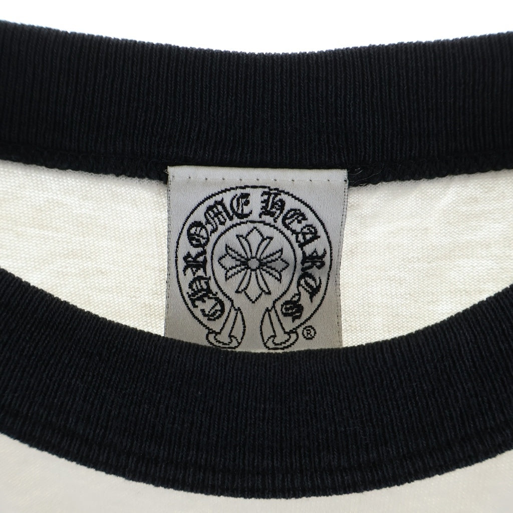 CHROME HEARTS(クロムハーツ) OLD Back Cemetery Cross L/S TEE オールド バックセメタリークロス ロングスリーブ ラグラン 長袖Tシャツ カットソー ブラック/ホワイト