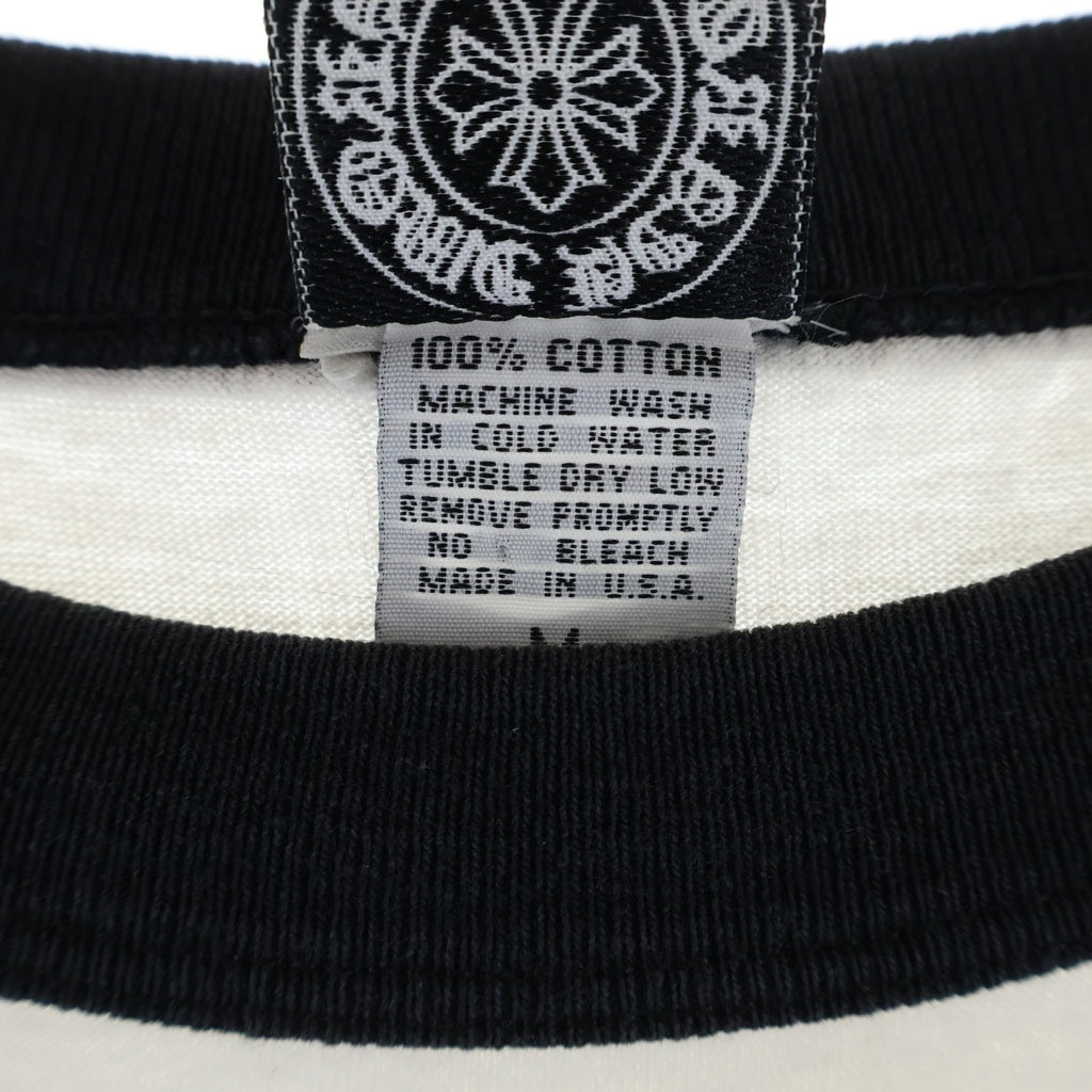 CHROME HEARTS(クロムハーツ) OLD Back Cemetery Cross L/S TEE オールド バックセメタリークロス ロングスリーブ ラグラン 長袖Tシャツ カットソー ブラック/ホワイト
