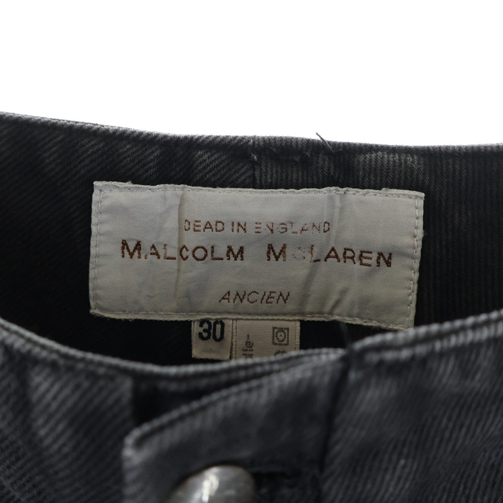 NO BRAND(ノーブランド) 80-90s Archive MALCOLM McLAREN マルコムマクラーレン ボンテージ ハーフカーゴ デニムパンツ ブラック