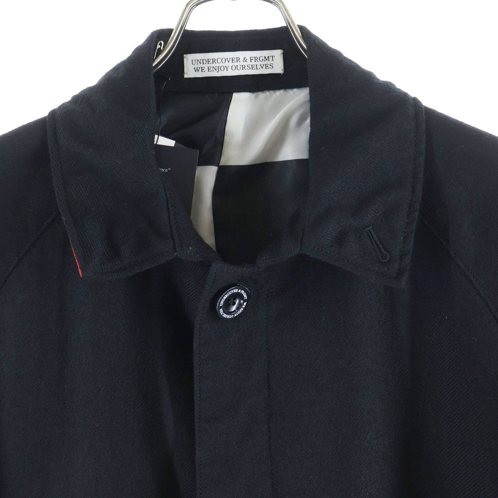 UNDERCOVER(アンダーカバー) 23AW ×fragment design Wool Coat フラグメントデザイン ステンカラー サイドジップ ウールロングコート ブラック UC2C9394-2