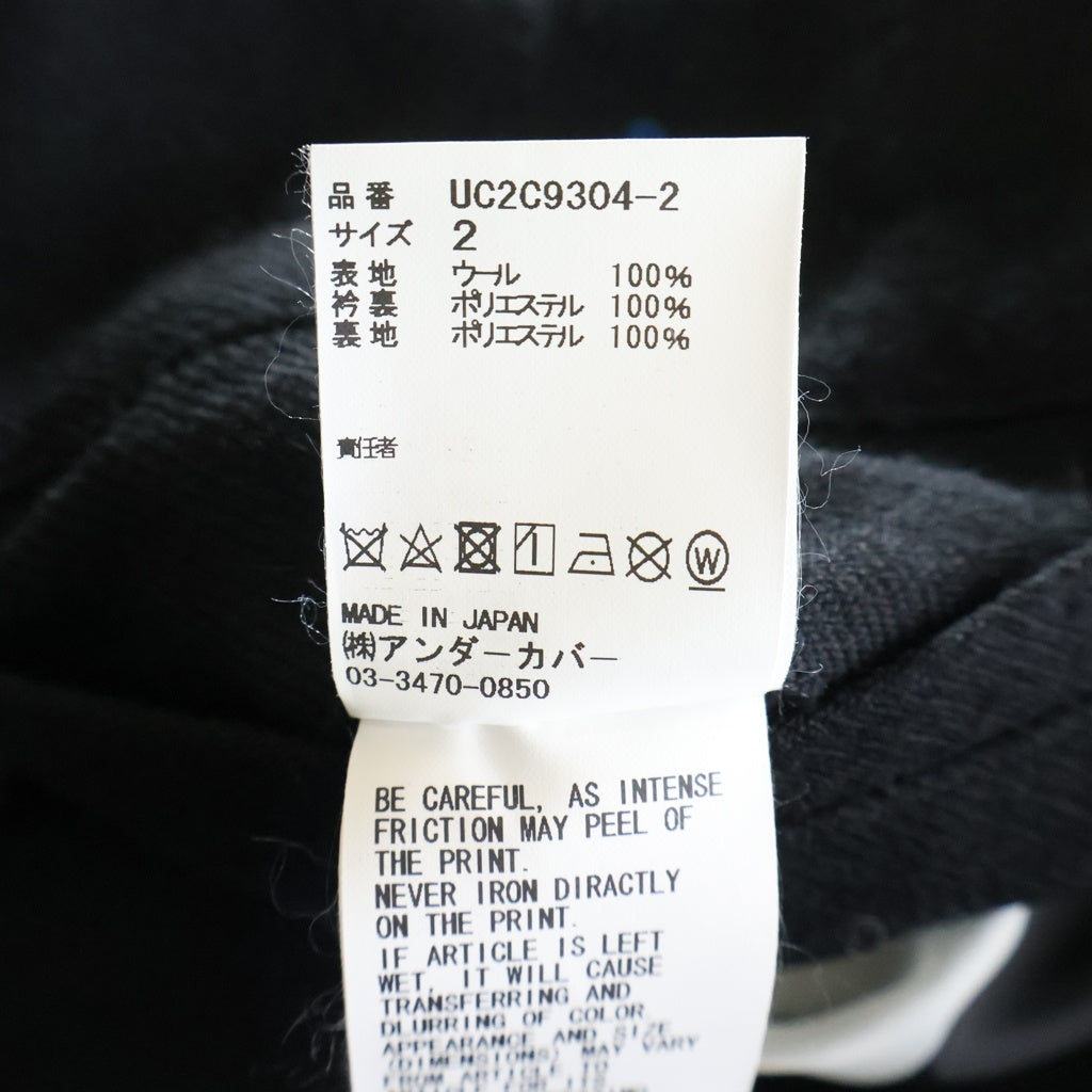 UNDERCOVER(アンダーカバー) 23AW ×fragment design Wool Coat フラグメントデザイン ステンカラー サイドジップ ウールロングコート ブラック UC2C9394-2