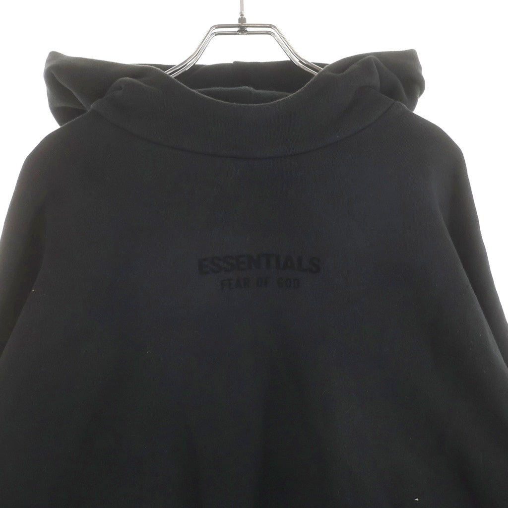 FEAR OF GOD ESSENTIALS(フィアオブゴッド エッセンシャルズ) HOODIE ラバーロゴ プルオーバースウェットパーカー フーディー ブラック
