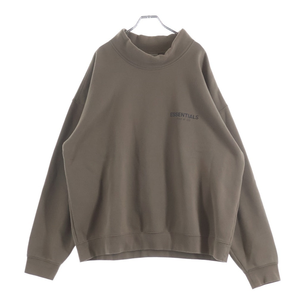 FEAR OF GOD ESSENTIALS(フィアオブゴッド エッセンシャルズ) MOCK NECK SWEATSHIRT リフレクターロゴ モックネックスウェットトレーナー ベージュ