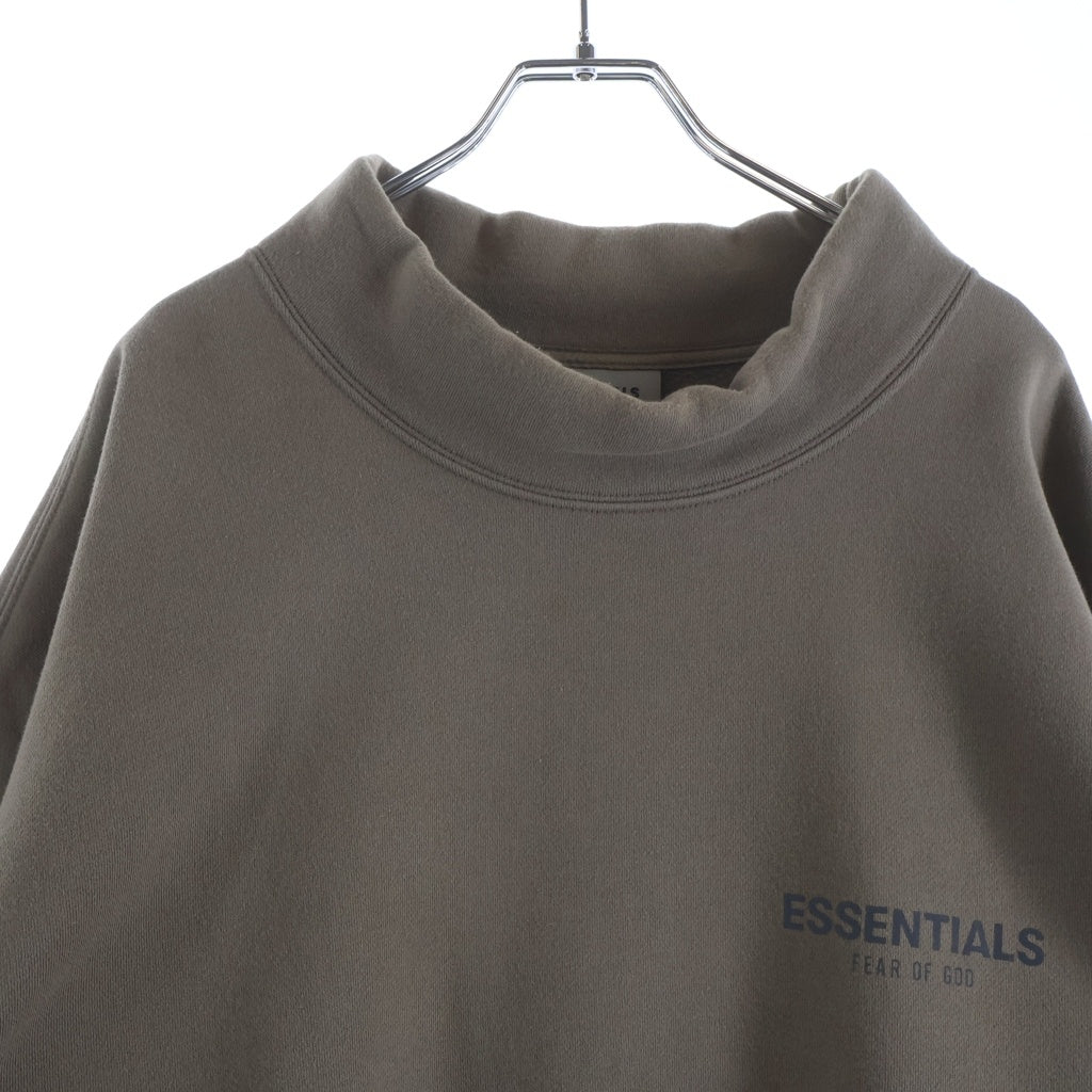 FEAR OF GOD ESSENTIALS(フィアオブゴッド エッセンシャルズ) MOCK NECK SWEATSHIRT リフレクターロゴ モックネックスウェットトレーナー ベージュ