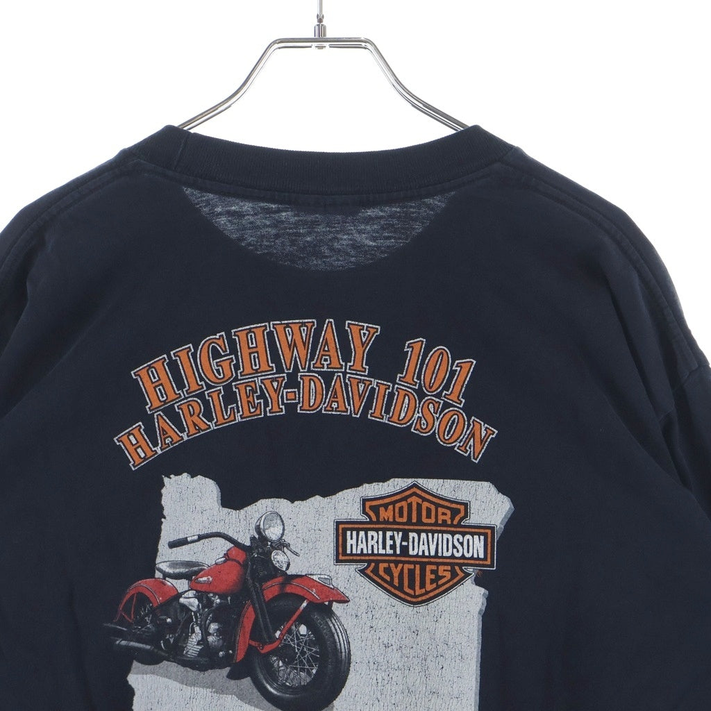 VINTAGE(ヴィンテージ) 00S Harley-Davidson ハーレーダビッドソン フレイムロゴ 長袖Tシャツ ロンT ブラック
