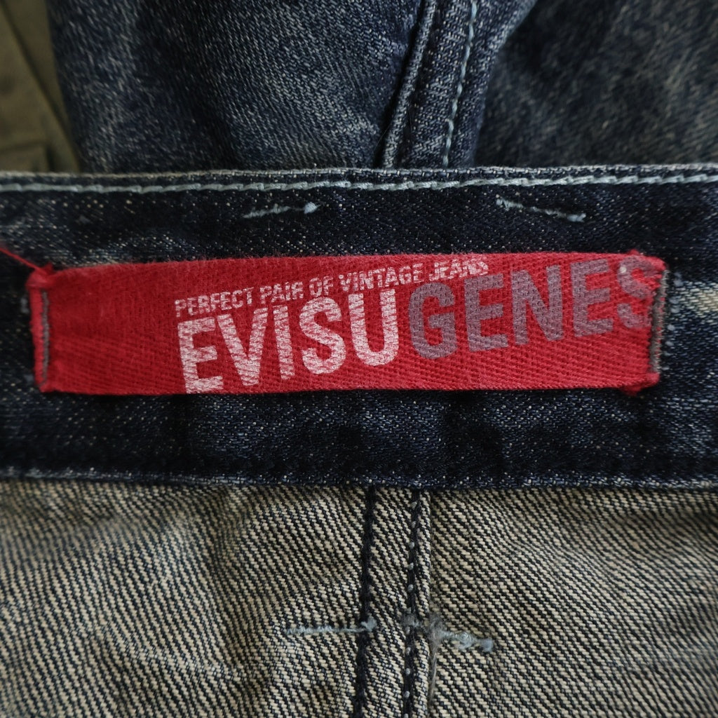 EVISU(エビス) ダメージ加工 バック刺?デザイン デニムパンツ ジーンズ インディゴ EF8JP800
