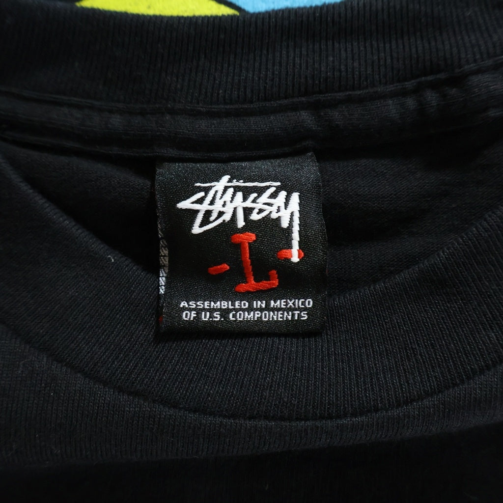 STUSSY(ステューシー) 00s OLD ×Ghost Print Tee オールド サーフマン グラフィック プリント 半袖Tシャツ カットソー ブラック