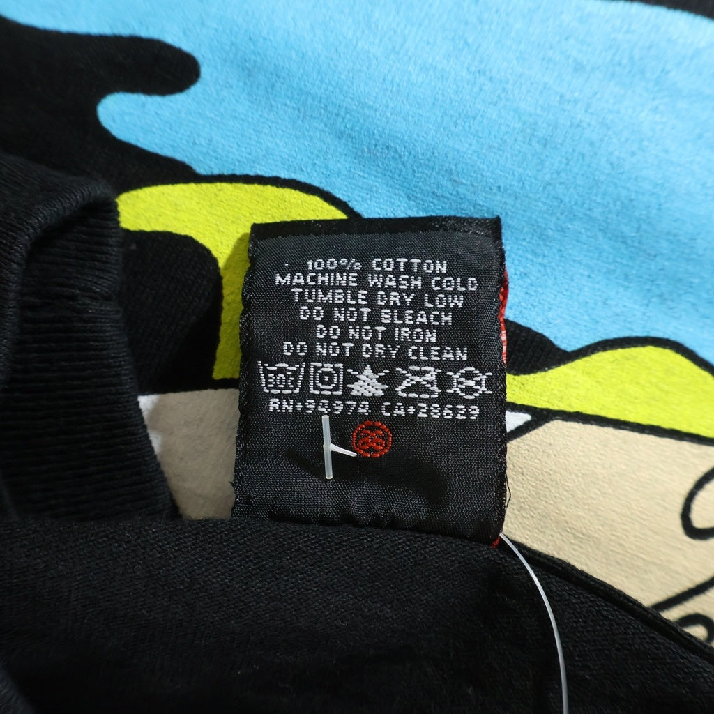 STUSSY(ステューシー) 00s OLD ×Ghost Print Tee オールド サーフマン グラフィック プリント 半袖Tシャツ カットソー ブラック