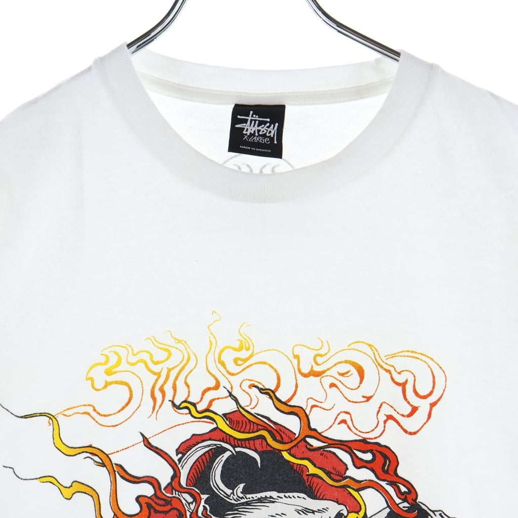 STUSSY(ステューシー) 12s OLD Dragon Scull Print Tee オールド ドラゴン スカル プリント パウエルパロ 半袖Tシャツ カットソー ホワイト