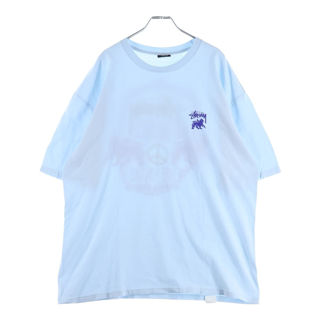 STUSSY(ステューシー) 00s OLD Hold The Medz Print Tee オールド ライオン プリント 半袖Tシャツ カットソー ライトブルー