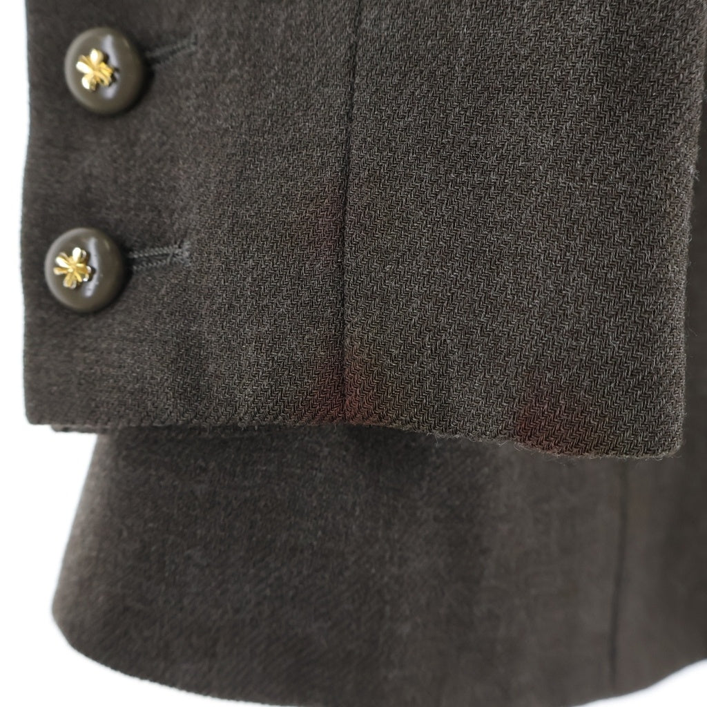 CHANEL BOUTIQUE(シャネルブティック) 80s VINTAGE Tailored Jacket ヴィンテージ クローバーボタン ダブルブレスト テーラードジャケット ショートコート ブラウン レディース