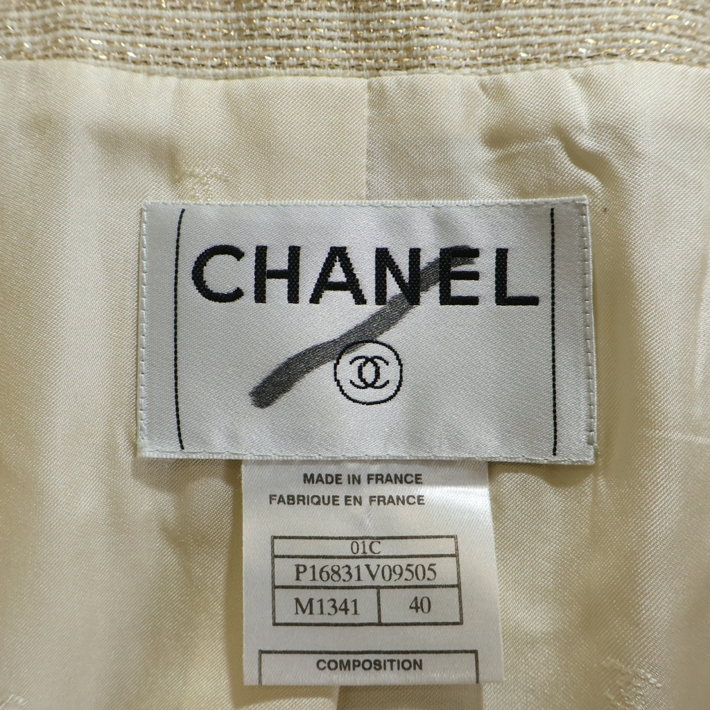 CHANEL(シャネル) 01s VINTAGE Tweed Jacket ヴィンテージ クルーズ リゾート ツイード ジャケット ココマーク ショートコート ベージュ レディース