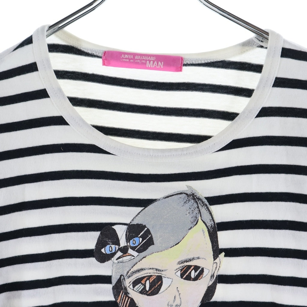 JUNYA WATANABE COMME des GARCONS(ジュンヤワタナベ コムデギャルソン) 03SS ×古武家賢太郎 アートグラフィック ボーダーTシャツ 長袖カットソー