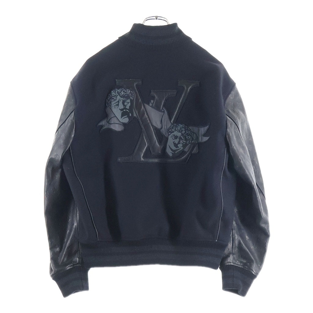 LOUIS VUITTON(ルイヴィトン) 22AW MONOGRAM LEATHER VARSITY JACKET モノグラムエンボスレザー アンドウール スタジャン ブルゾン ジャケット ブラック RM222V ZCZ HNL06E 1AA7ER