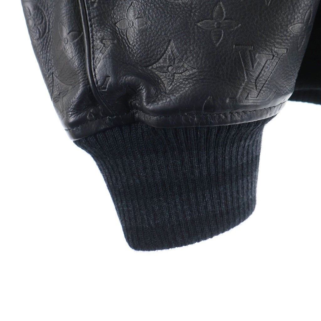 LOUIS VUITTON(ルイヴィトン) 22AW MONOGRAM LEATHER VARSITY JACKET モノグラムエンボスレザー アンドウール スタジャン ブルゾン ジャケット ブラック RM222V ZCZ HNL06E 1AA7ER