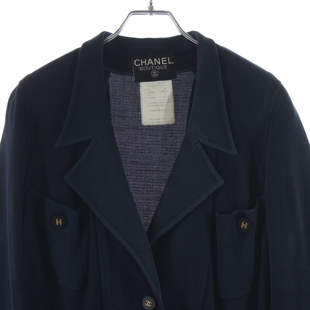 CHANEL BOUTIQUE(シャネルブティック) 94A VINTAGE Wool Jacket ヴィンテージ ココマークボタン ジャケット ネイビー P04064 レディース