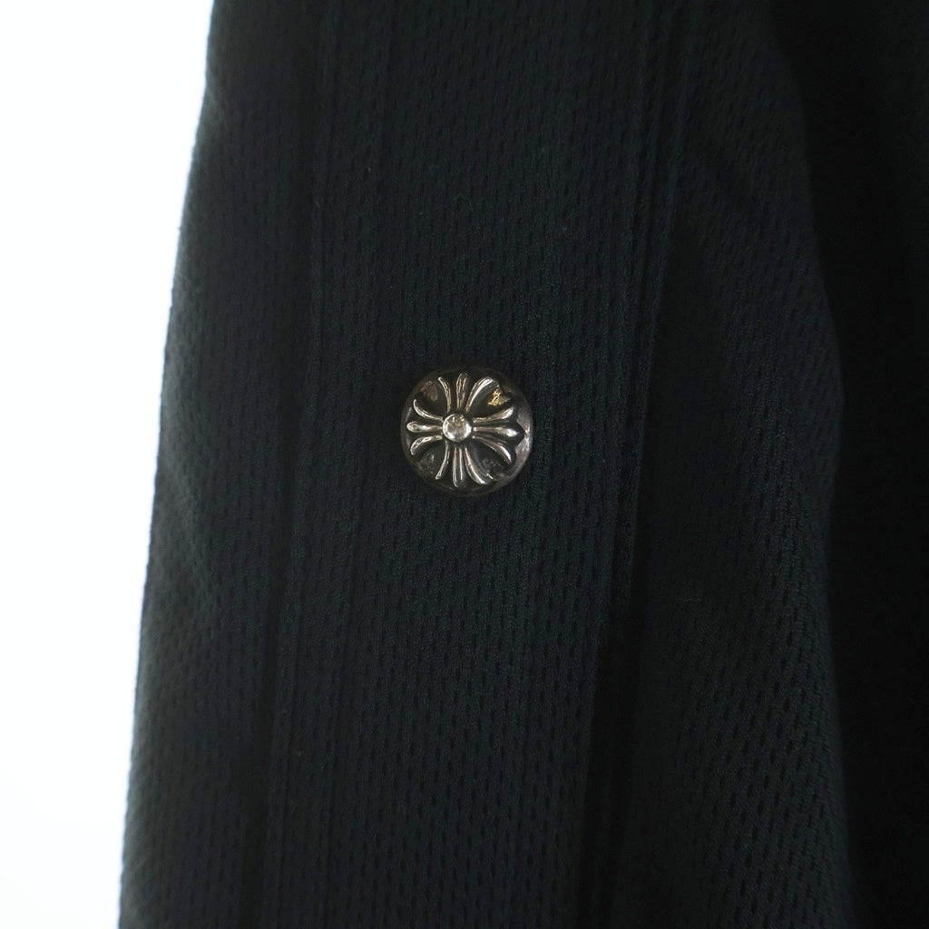 CHROME HEARTS(クロムハーツ) TRACK PANTS クロスボール レザー切替 メッシュトラックパンツ ブラック