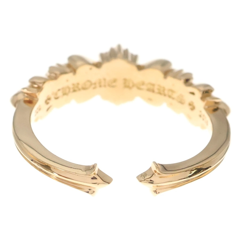 CHROME HEARTS(クロムハーツ) 22K BABY CLSC W FLRL CRS P/D ベイビークラシック ダブルフローラルクロス リング パヴェダイヤ ゴールド